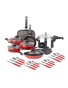 Batería de cocina Ekco Classic de aluminio antiadherente convencional 31 piezas