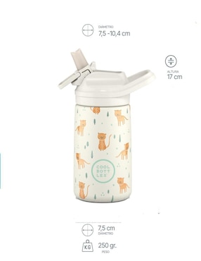 Botella de agua Cool Bottles de acero inoxidable con tapa a prueba de derrame 350 ml