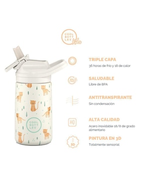 Botella de agua Cool Bottles de acero inoxidable con tapa a prueba de derrame 350 ml