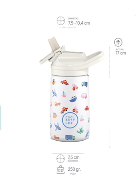 Botella de agua Cool Bottles de acero inoxidable con tapa a prueba de derrame 350 ml