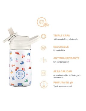 Botella de agua Cool Bottles de acero inoxidable con tapa a prueba de derrame 350 ml