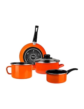 Batería de cocina Ekco Emotion de acero vitrificado 5 piezas