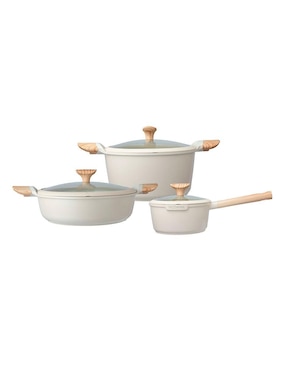 Batería de cocina Vasconia Ceramic de aluminio fundido antiadherente cerámica 9 piezas