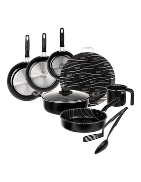 Batería de cocina Ekco Classic de aluminio antiadherente convencional 10 piezas