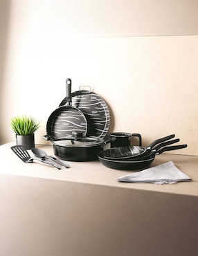 Batería de cocina Ekco Classic de aluminio antiadherente convencional 10 piezas