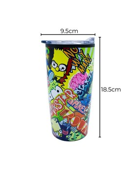 Termo Fun Kids de acero inoxidable Los Simpson con tapa a presión 450 ml