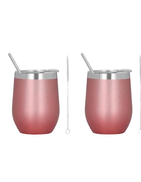 Set de vasos con tapa y popote Xtellar Xtllar3637 con 2 piezas