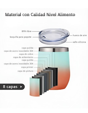 Set de vasos con tapa y popote Xtellar Xtllar3637 con 2 piezas