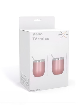 Set de vasos con tapa y popote Xtellar Xtllar3637 con 2 piezas