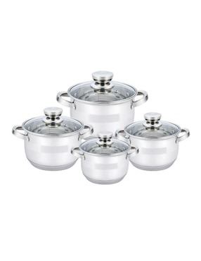 Batería de cocina Haus Roland de acero inoxidable antiadherente combinado 8 piezas