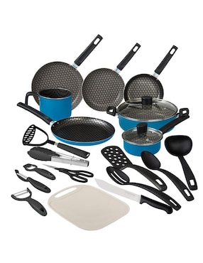 Batería de cocina Cinsa Berlín Serenity de aluminio antiadherente sin PFOA 21 piezas