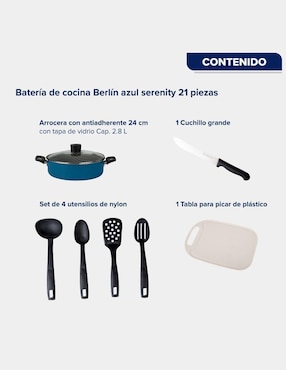 Batería de cocina Cinsa Berlín Serenity de aluminio antiadherente sin PFOA 21 piezas