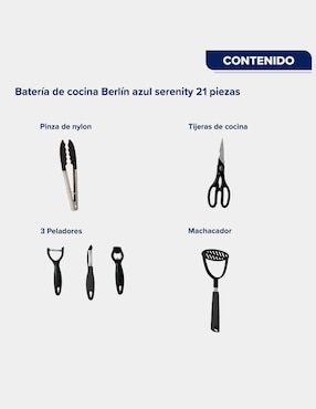 Batería de cocina Cinsa Berlín Serenity de aluminio antiadherente sin PFOA 21 piezas