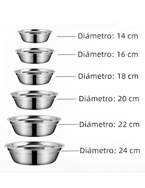 Set bowl Xtellar 6 piezas de acero inoxidable