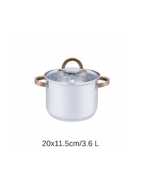 Batería de cocina Haus Roland de acero inoxidable antiadherente convencional 8 piezas