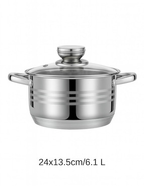 Batería de cocina Haus Roland de acero inoxidable antiadherente combinado 6 piezas