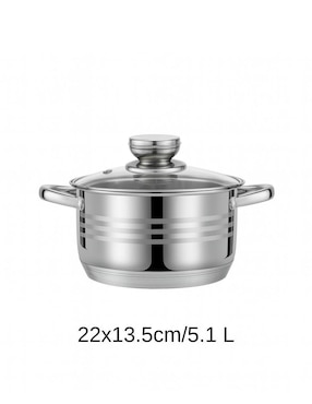 Batería de cocina Haus Roland de acero inoxidable antiadherente combinado 6 piezas