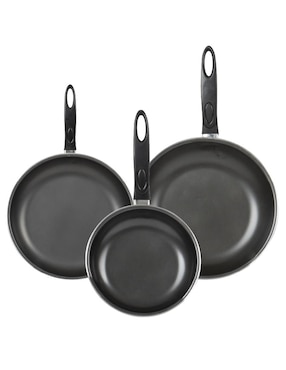 Set de sartenes Queen Sense LOVE COOK de aluminio anodizado 3 piezas