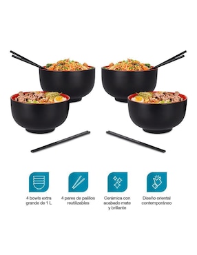 Set bowl Casa Litus 4 piezas de cerámica