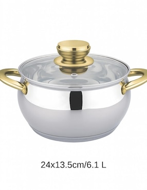 Batería de cocina Haus Roland de acero inoxidable antiadherente combinado 6 piezas