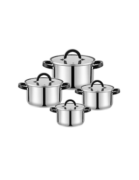 Batería de cocina Haus Roland de acero inoxidable antiadherente combinado 4 piezas