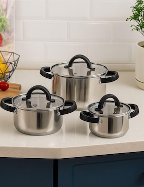 Batería de cocina Haus Roland de acero inoxidable antiadherente combinado 4 piezas