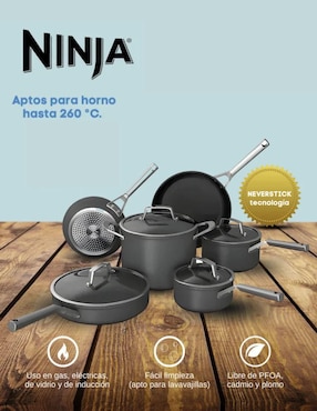 Batería de cocina Ninja C39700CO de aluminio antiadherente sin PFOA 10 piezas