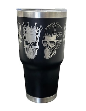 Termo Macarena Brand de acero inoxidable Calaveras con tapa push pull 887 ml