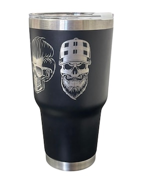 Termo Macarena Brand de acero inoxidable Calaveras con tapa push pull 887 ml