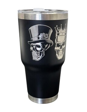 Termo Macarena Brand de acero inoxidable Calaveras con tapa push pull 887 ml