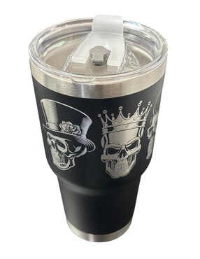Termo Macarena Brand de acero inoxidable Calaveras con tapa push pull 887 ml