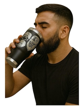 Termo Macarena Brand de acero inoxidable Animals con tapa push pull 887 ml