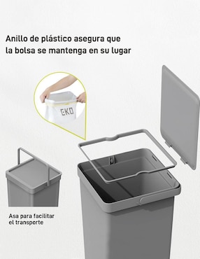 Bote de basura Eko extraible de plástico