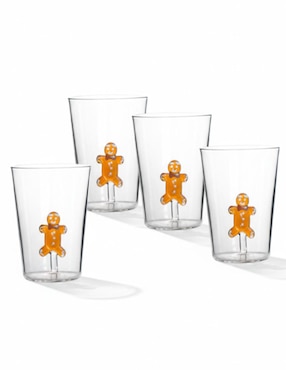 Set de vasos para jugo Ideen jengibre de cristal con 4 piezas