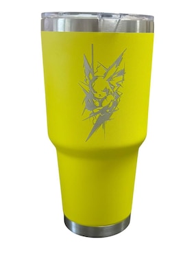 Termo Luxo MX de acero inoxidable Pikachu collection con tapa push pull 887 ml