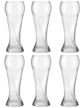 Vaso para cerveza Stovmex Mundial de vidrio con 6 piezas