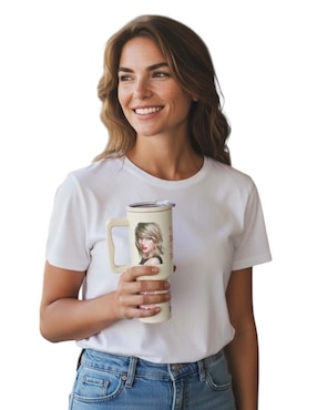Termo Luxo MX de acero inoxidable Taylor Swift con tapa rosca 1.2 L