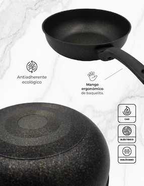 Sartén Wok Queen Sense LOVE COOK de mármol