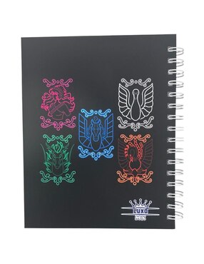 Set termo Luxo Mx de acero inoxidable Los Caballeros del Zodiaco con tapa push pull 887 ml