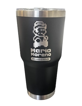 Set termo Macarena Brand de acero inoxidable Cantinflas con tapa push pull