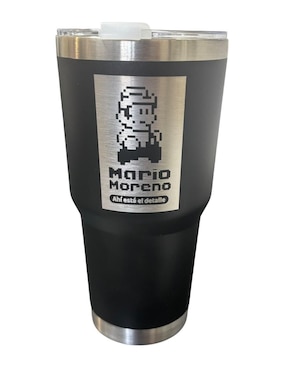 Set termo Macarena Brand de acero inoxidable Cantinflas con tapa push pull