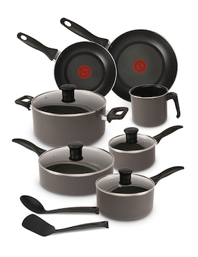 Batería de cocina T-Fal de aluminio antiadherente sin PFOA 13 piezas