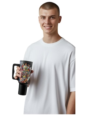Termo Luxo Mx de acero inoxidable naruto con tapa rosca