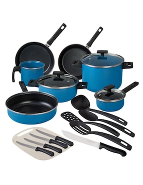 Batería de cocina Cinsa Duramax de acero vitrificado antiadherente sin PFOA 20 piezas