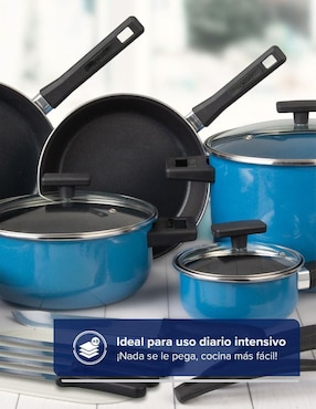 Batería de cocina Cinsa Duramax de acero vitrificado antiadherente sin PFOA 20 piezas