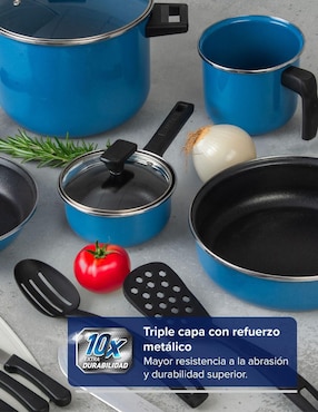 Batería de cocina Cinsa Duramax de acero vitrificado antiadherente sin PFOA 20 piezas