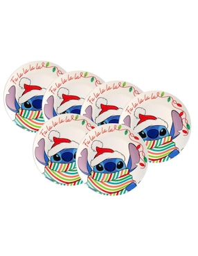 Set platos navideño Fun Kids Disney de porcelana 6 piezas
