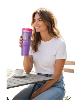 Termo Luxo Mx de acero inoxidable Friends con tapa rosca 887 ml