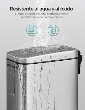 Bote de basura Songmics Home Plushic de acero inoxidable