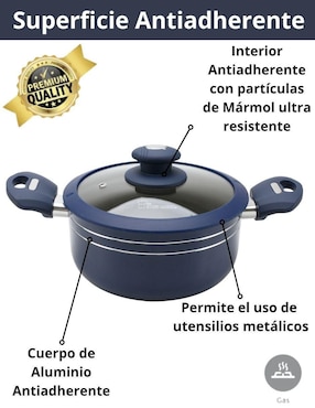 Batería de cocina HSM de aluminio antiadherente minerales naturales 16 piezas